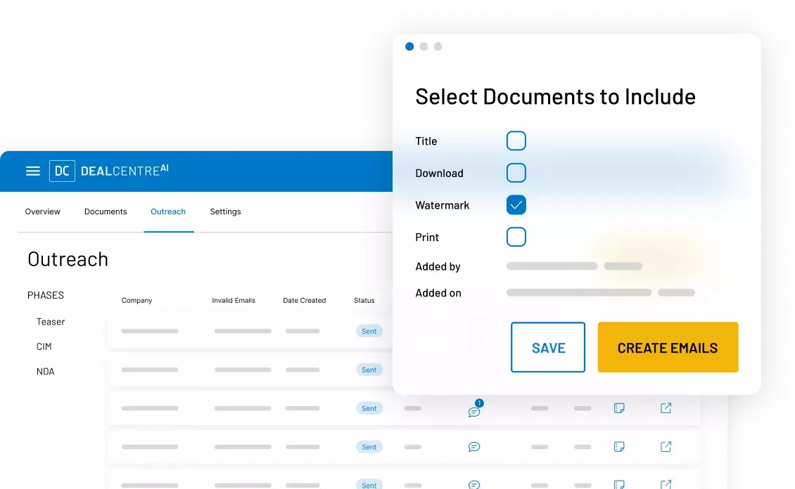 Screenshot of Document Sharing screen